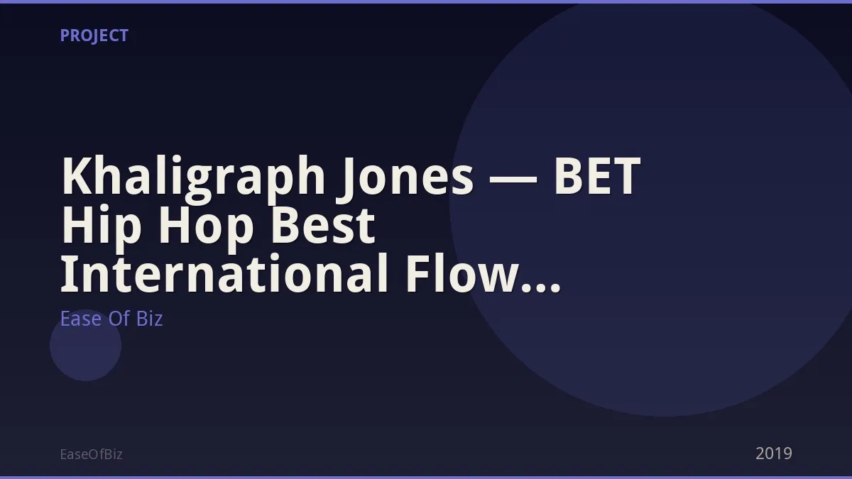 Khaligraph Jones — BET Hip Hop Best International Flow Nomination