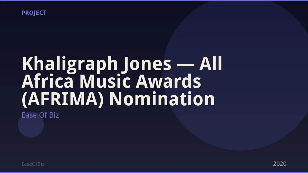 Khaligraph Jones — All Africa Music Awards (AFRIMA) Nomination