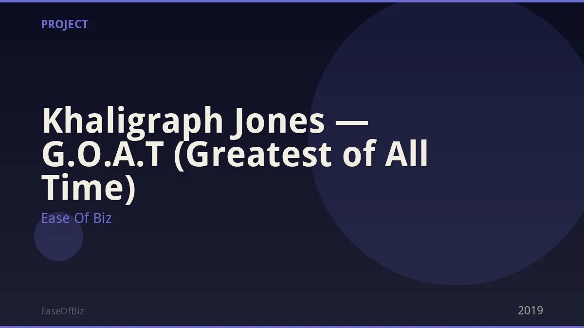 Khaligraph Jones — G.O.A.T (Greatest of All Time)