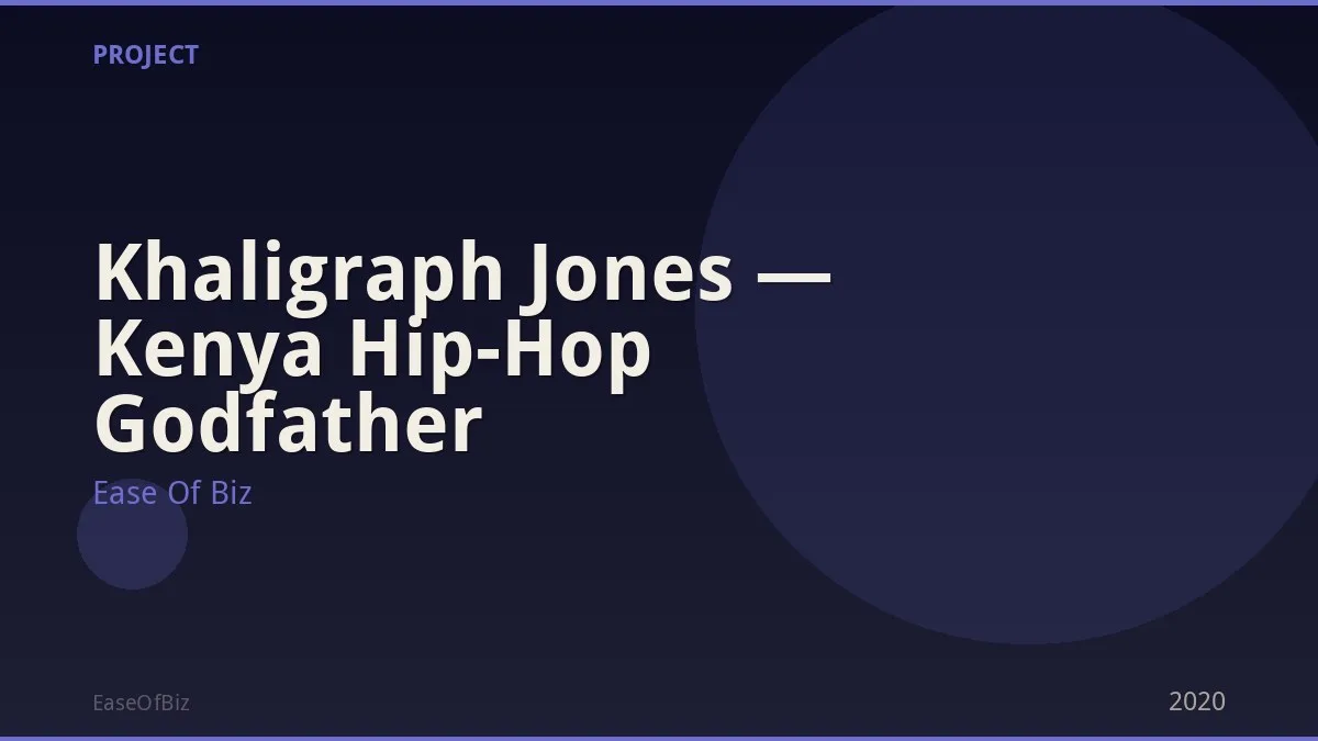 Khaligraph Jones — Kenya Hip-Hop Godfather