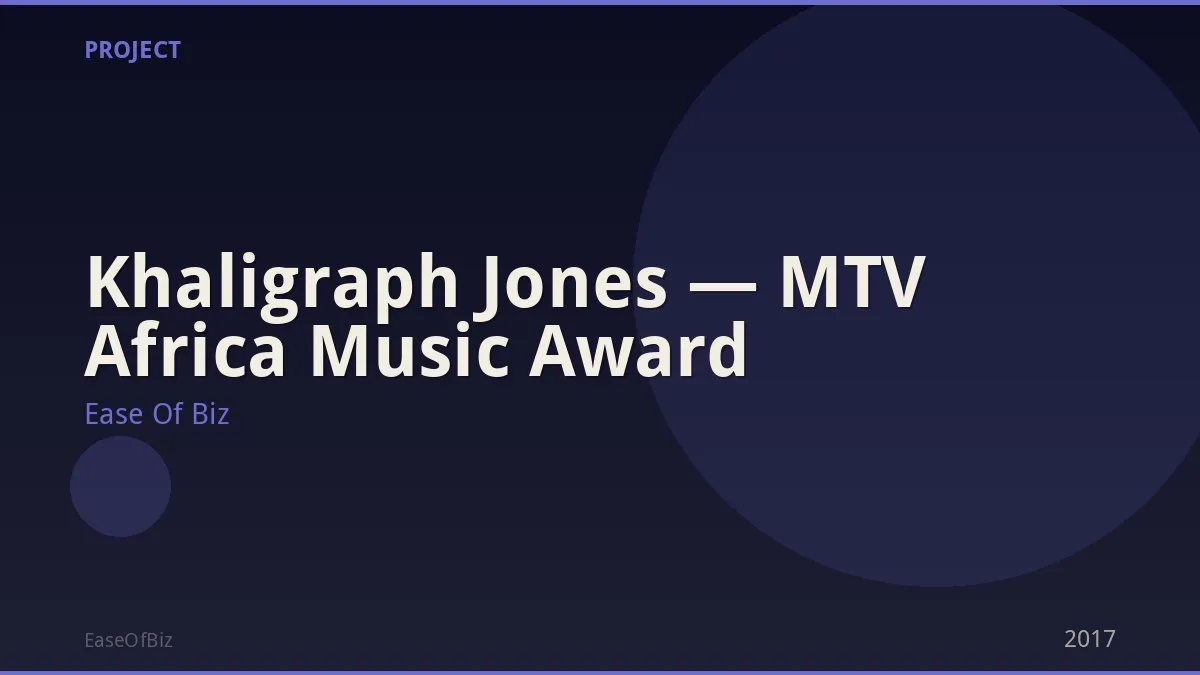 Khaligraph Jones — MTV Africa Music Award