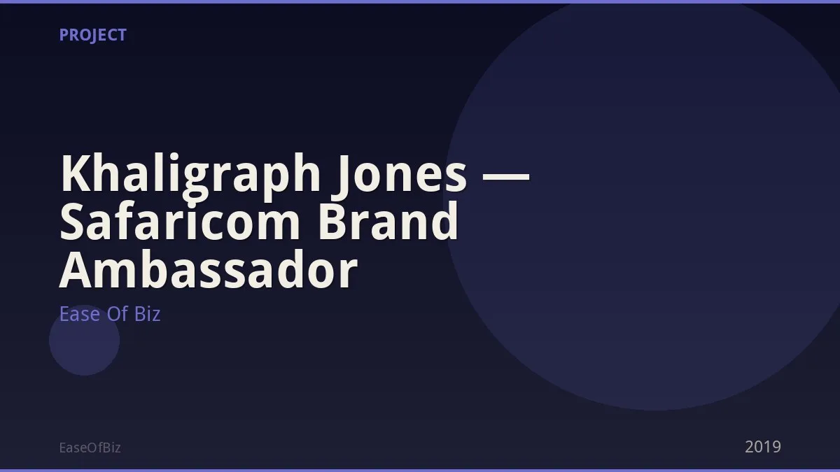 Khaligraph Jones — Safaricom Brand Ambassador