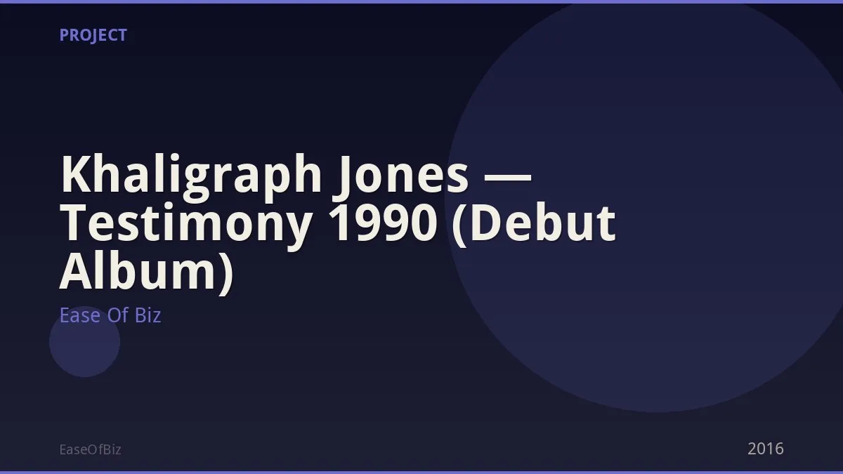 Khaligraph Jones — Testimony 1990 (Debut Album)