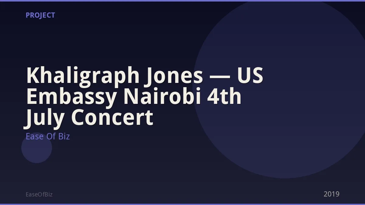 Khaligraph Jones — US Embassy Nairobi 4th July Concert