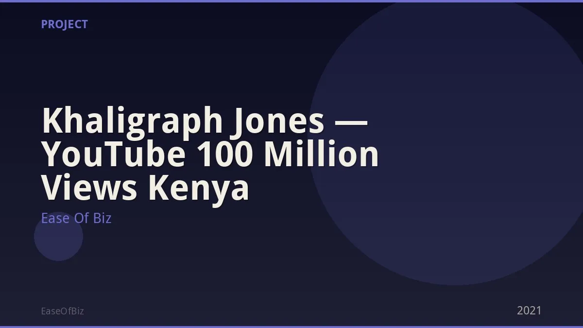Khaligraph Jones — YouTube 100 Million Views Kenya