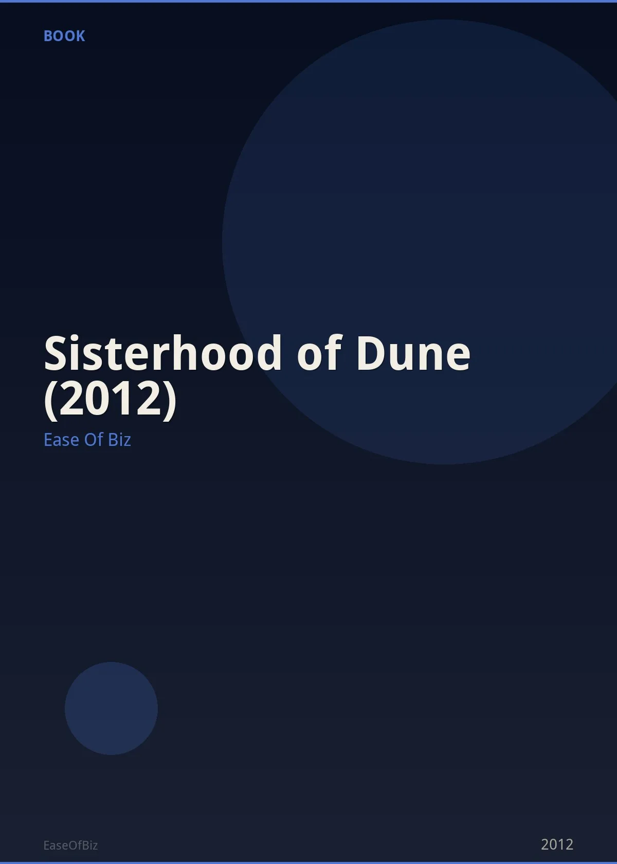 Sisterhood of Dune (2012)