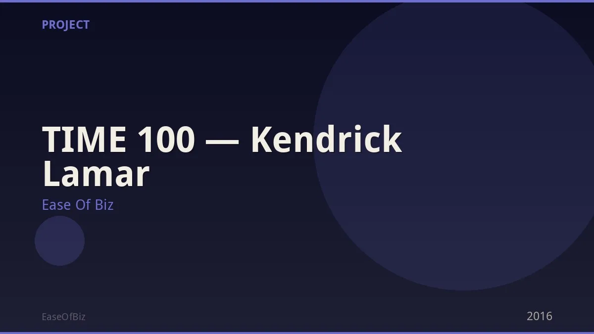 TIME 100 — Kendrick Lamar