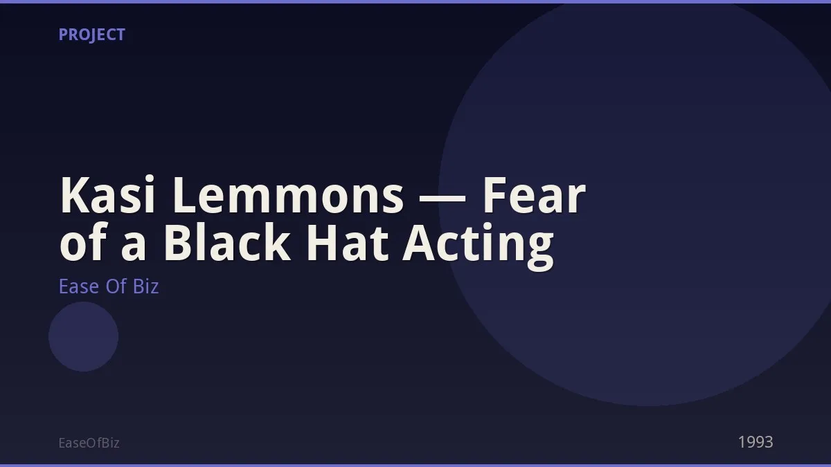 Kasi Lemmons — Fear of a Black Hat Acting