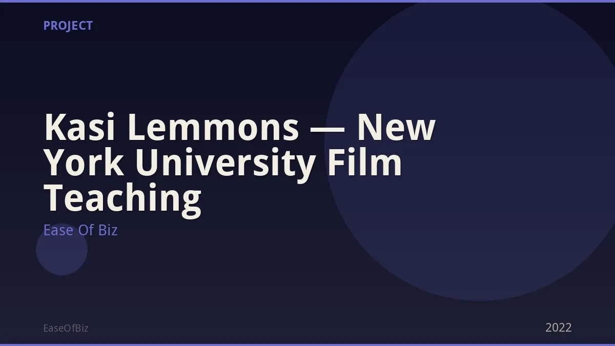 Kasi Lemmons — New York University Film Teaching