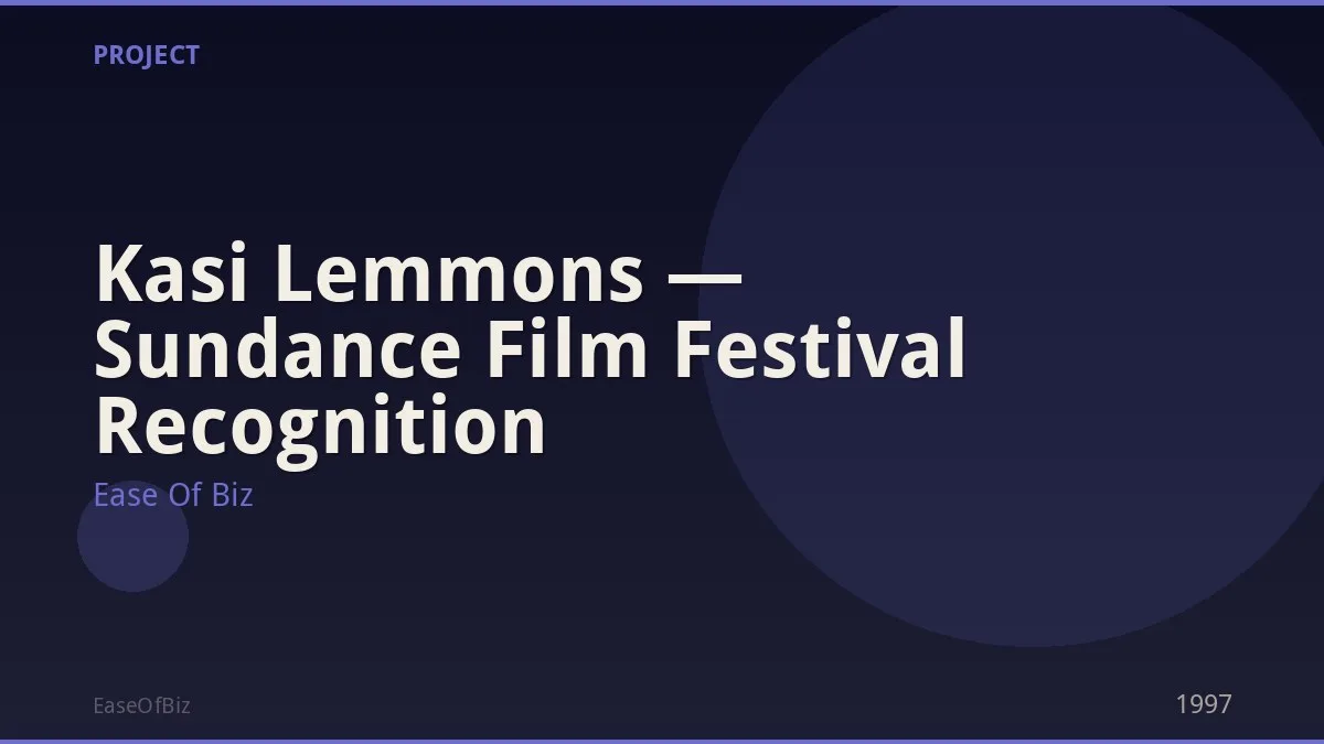 Kasi Lemmons — Sundance Film Festival Recognition