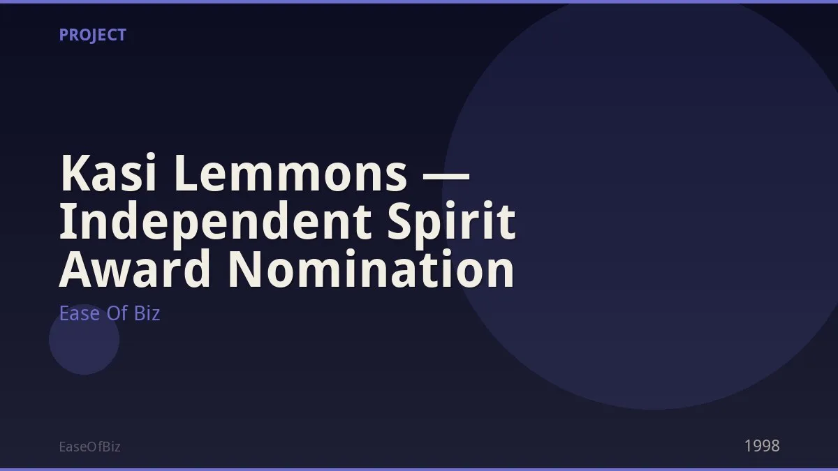 Kasi Lemmons — Independent Spirit Award Nomination