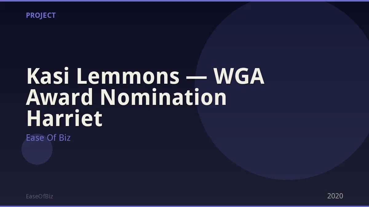 Kasi Lemmons — WGA Award Nomination Harriet
