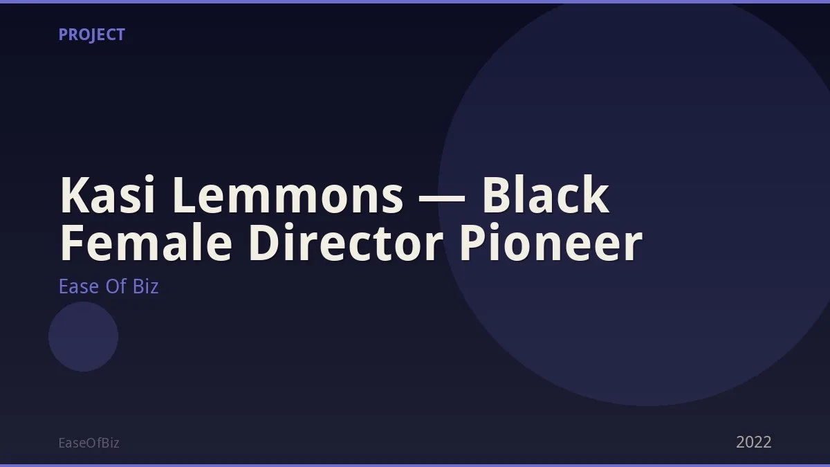 Kasi Lemmons — Black Female Director Pioneer