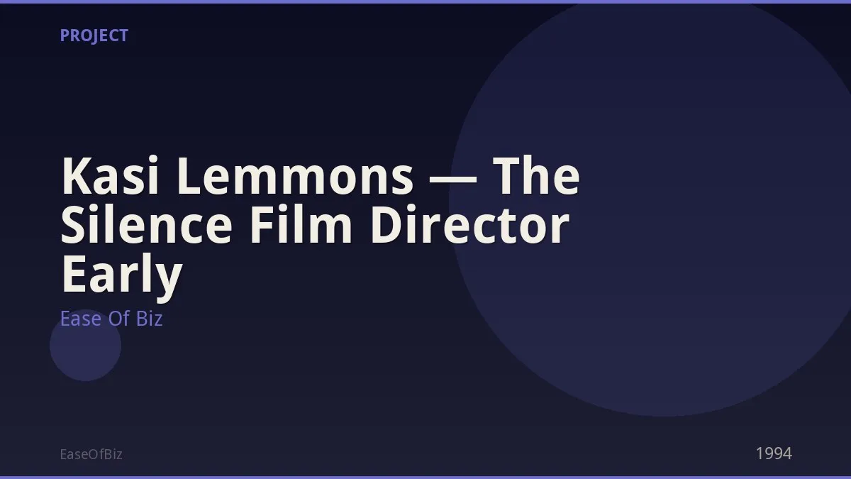 Kasi Lemmons — The Silence Film Director Early