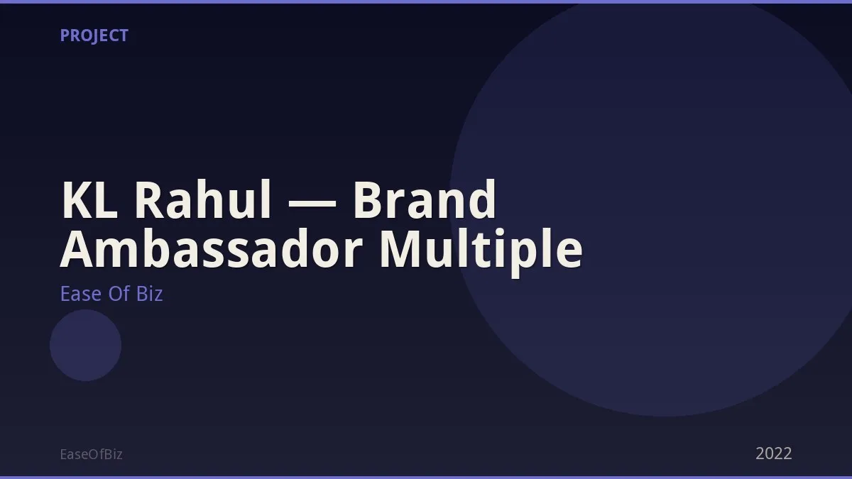 KL Rahul — Brand Ambassador Multiple