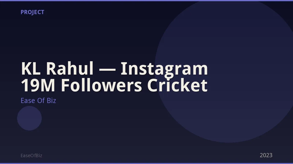 KL Rahul — Instagram 19M Followers Cricket