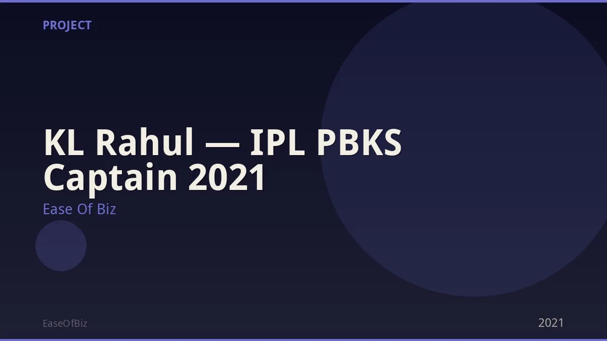 KL Rahul — IPL PBKS Captain 2021