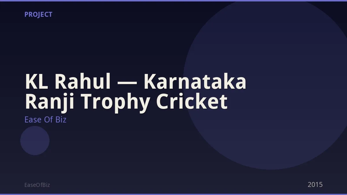 KL Rahul — Karnataka Ranji Trophy Cricket