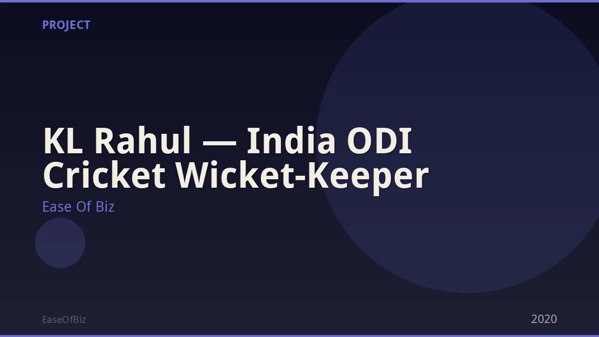 KL Rahul — India ODI Cricket Wicket-Keeper