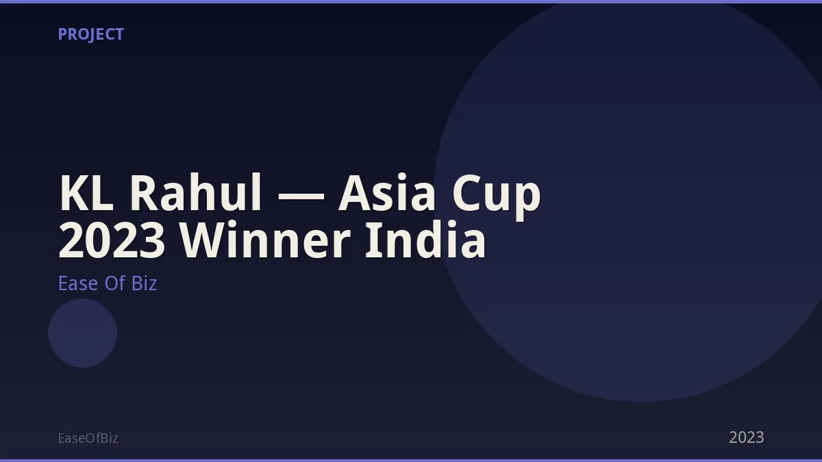 KL Rahul — Asia Cup 2023 Winner India