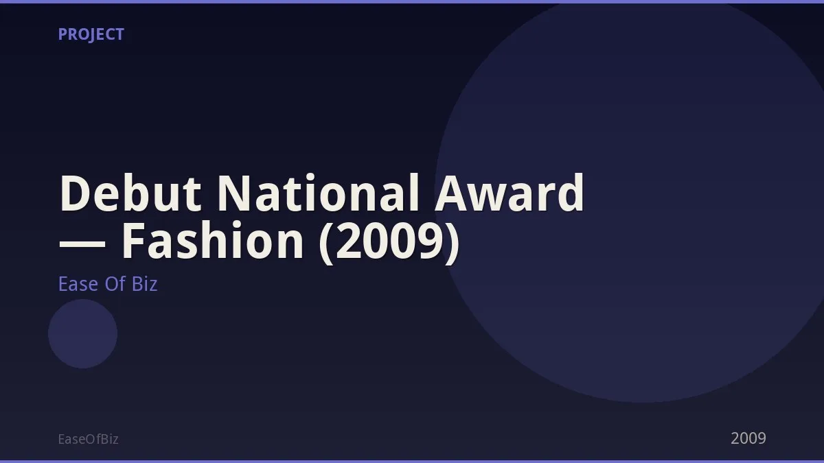 Debut National Award — Fashion (2009)