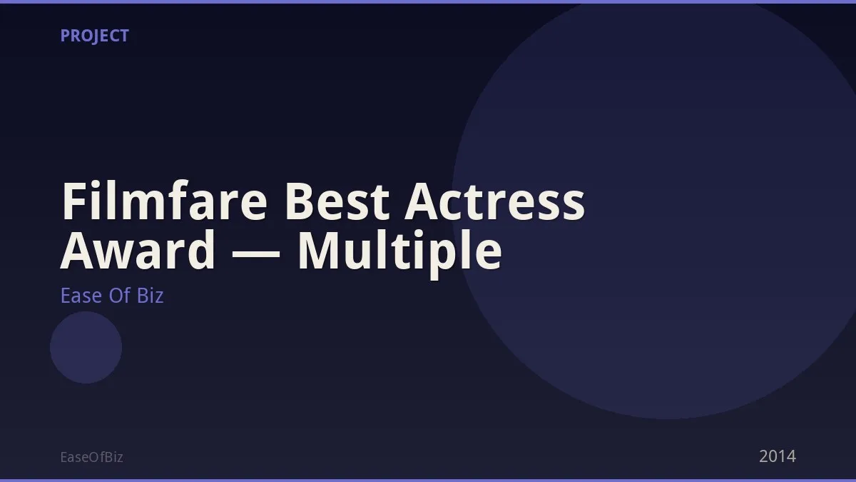 Filmfare Best Actress Award — Multiple