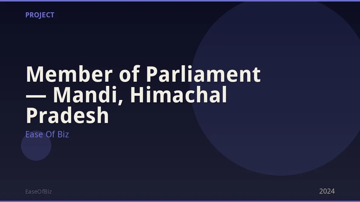 Member of Parliament — Mandi, Himachal Pradesh