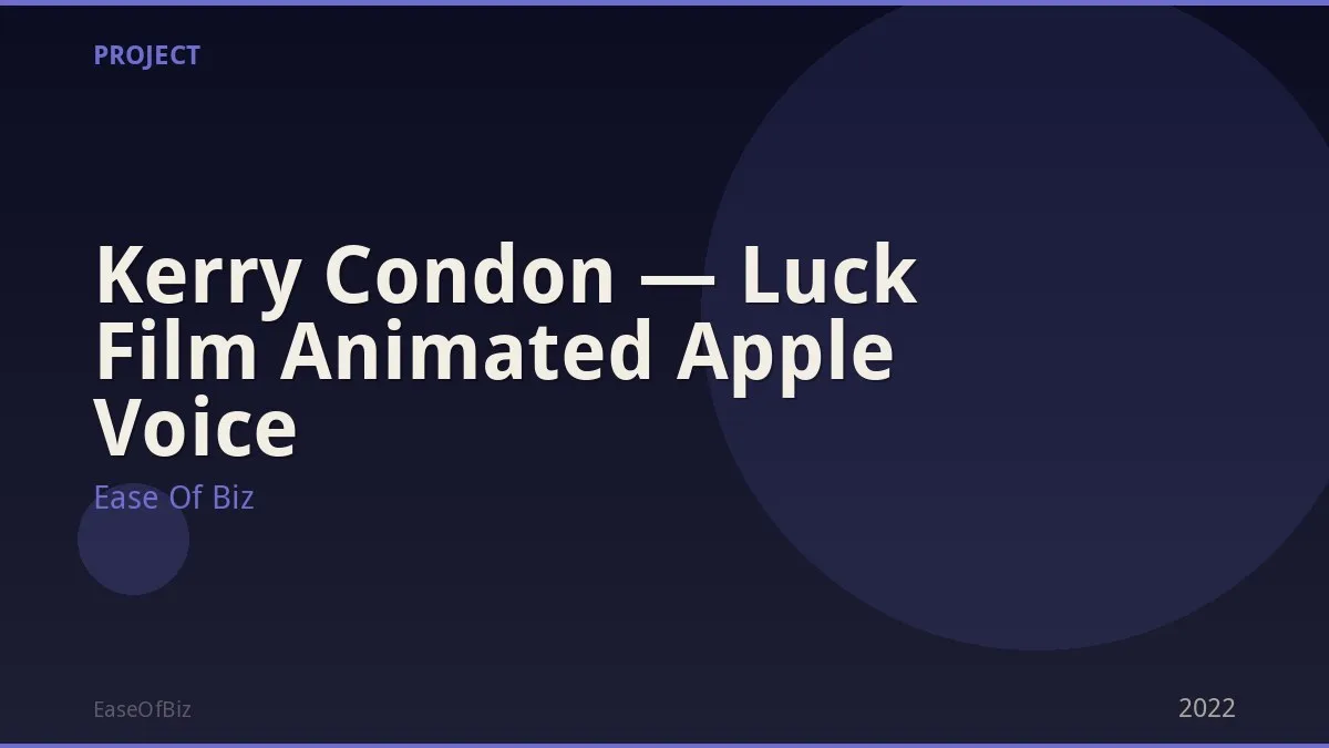 Kerry Condon — Luck Film Animated Apple Voice