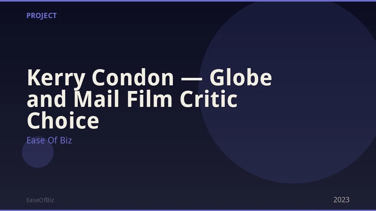 Kerry Condon — Globe and Mail Film Critic Choice
