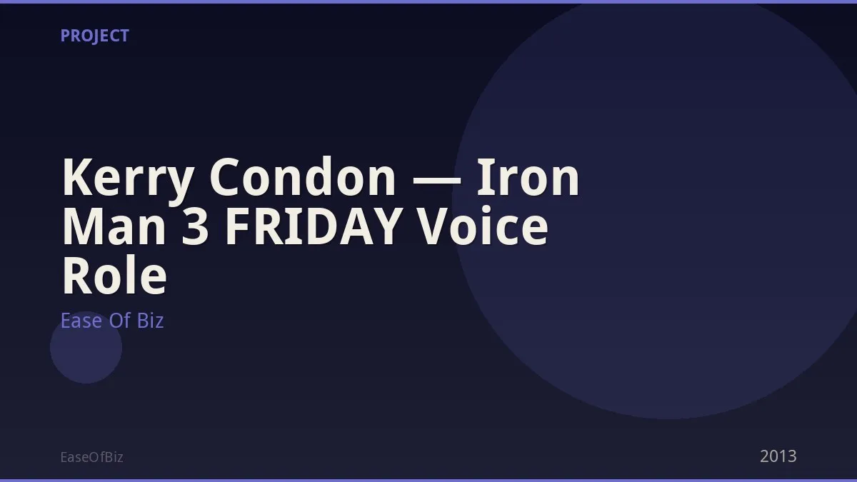 Kerry Condon — Iron Man 3 FRIDAY Voice Role