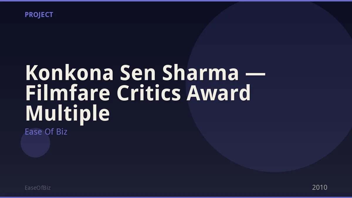 Konkona Sen Sharma — Filmfare Critics Award Multiple