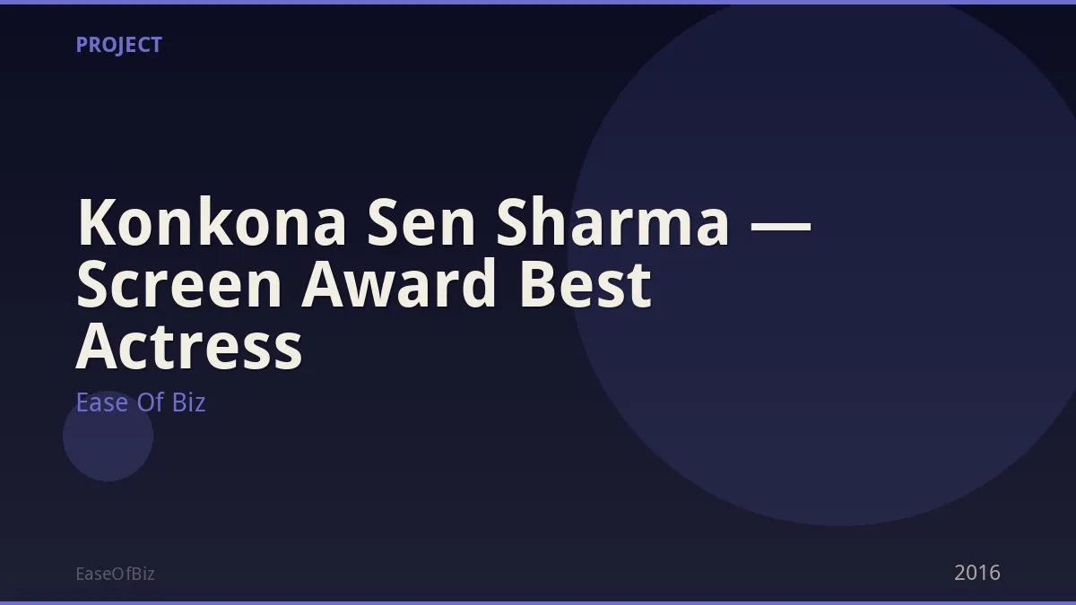 Konkona Sen Sharma — Screen Award Best Actress