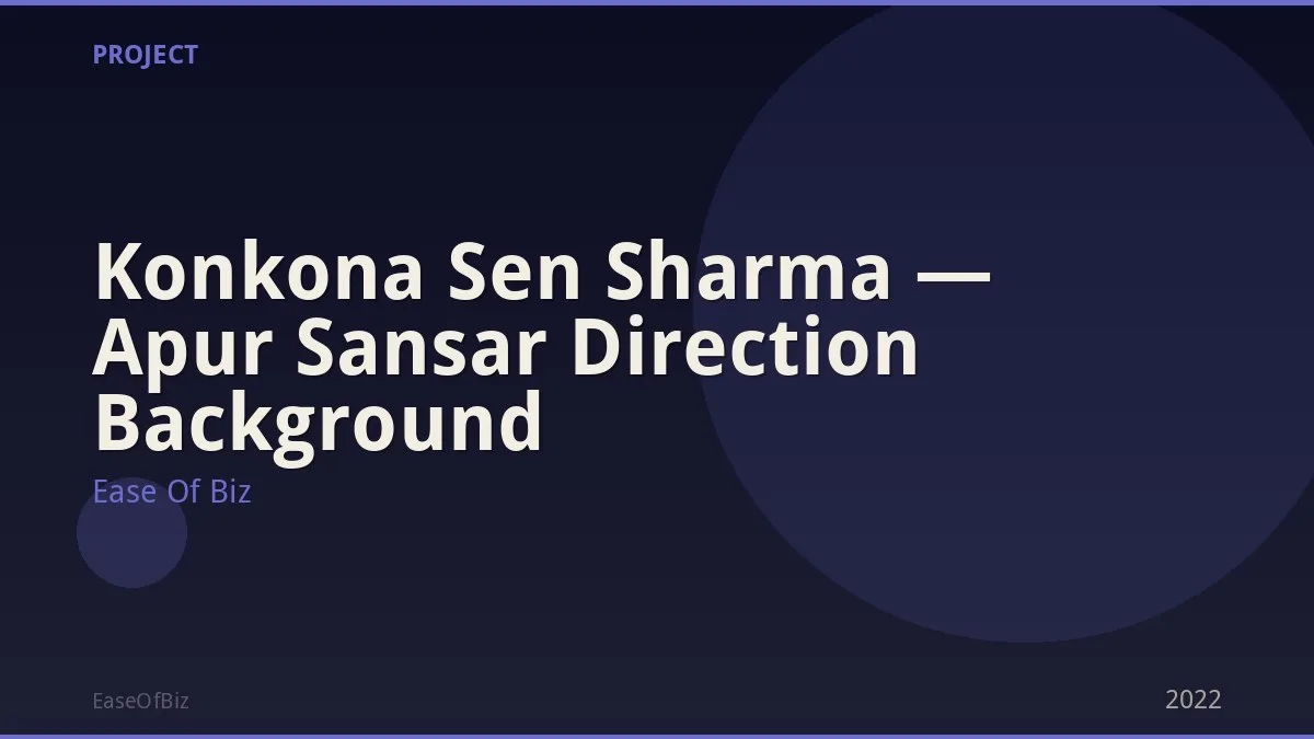 Konkona Sen Sharma — Apur Sansar Direction Background