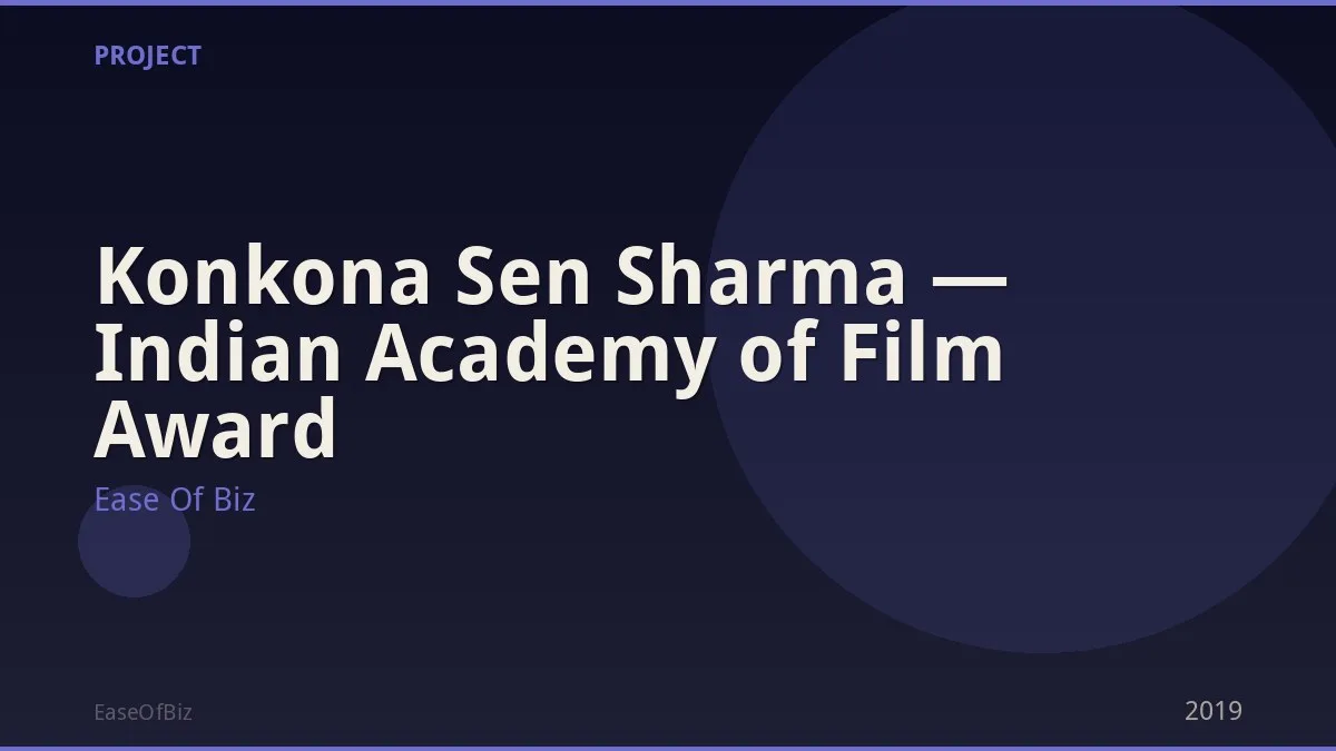 Konkona Sen Sharma — Indian Academy of Film Award
