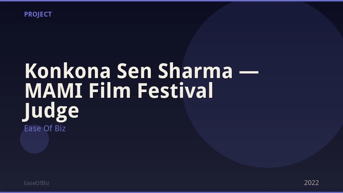 Konkona Sen Sharma — MAMI Film Festival Judge