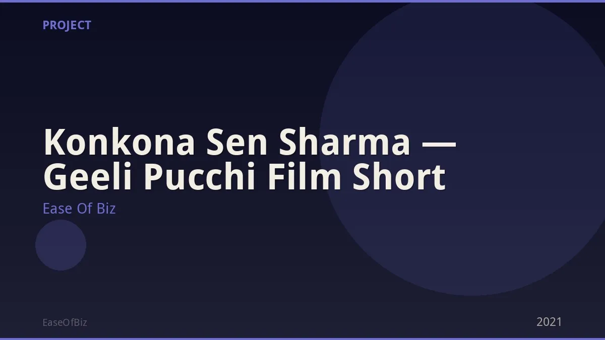 Konkona Sen Sharma — Geeli Pucchi Film Short