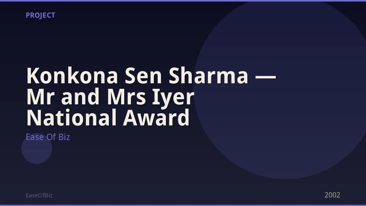 Konkona Sen Sharma — Mr and Mrs Iyer National Award