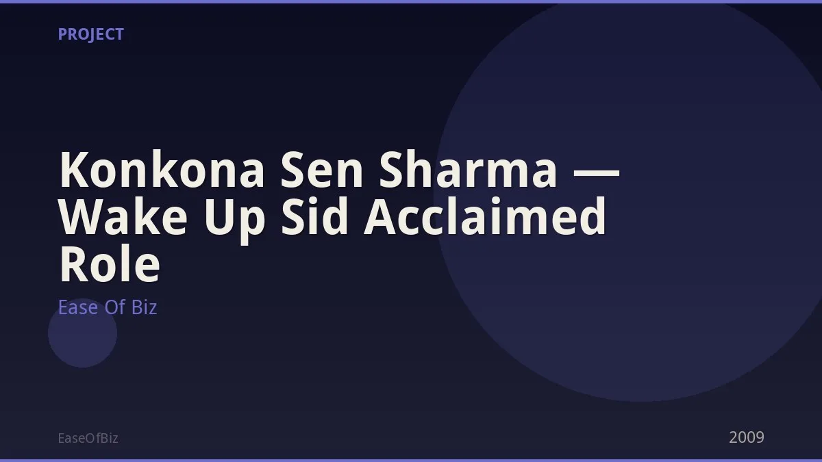 Konkona Sen Sharma — Wake Up Sid Acclaimed Role