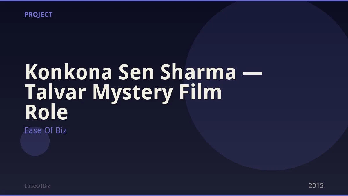 Konkona Sen Sharma — Talvar Mystery Film Role