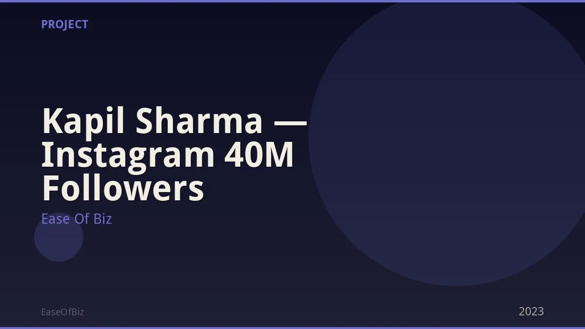 Kapil Sharma — Instagram 40M Followers