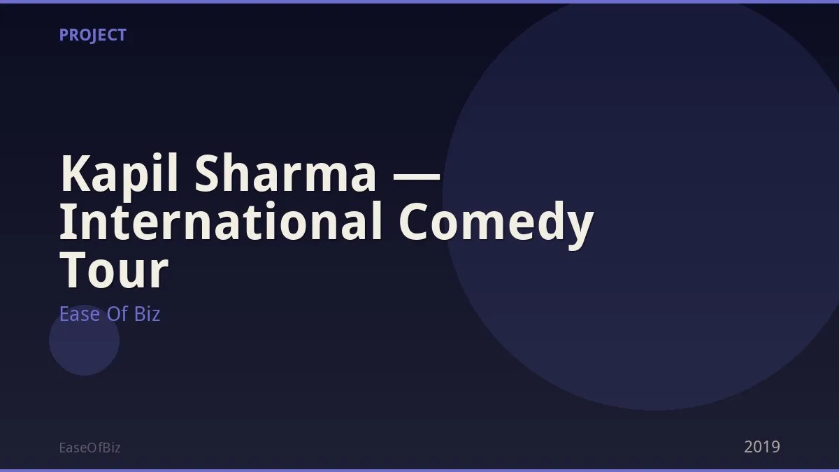 Kapil Sharma — International Comedy Tour