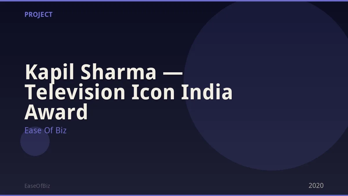 Kapil Sharma — Television Icon India Award