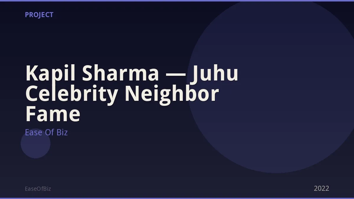 Kapil Sharma — Juhu Celebrity Neighbor Fame