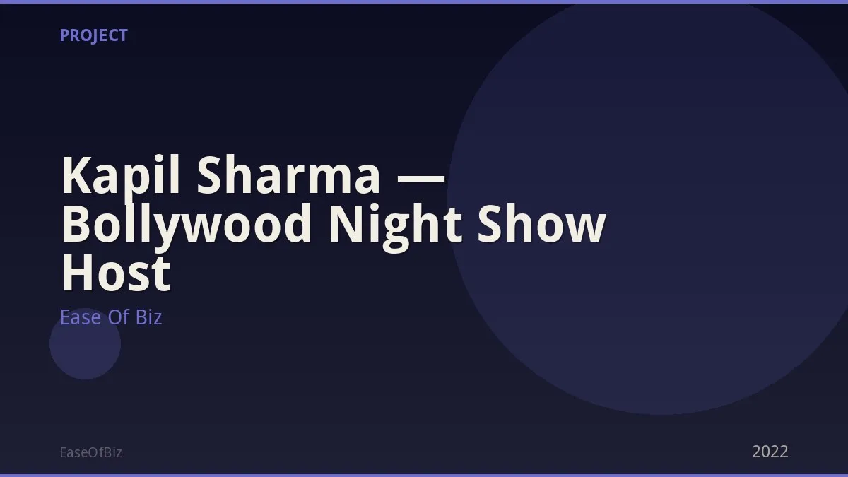 Kapil Sharma — Bollywood Night Show Host