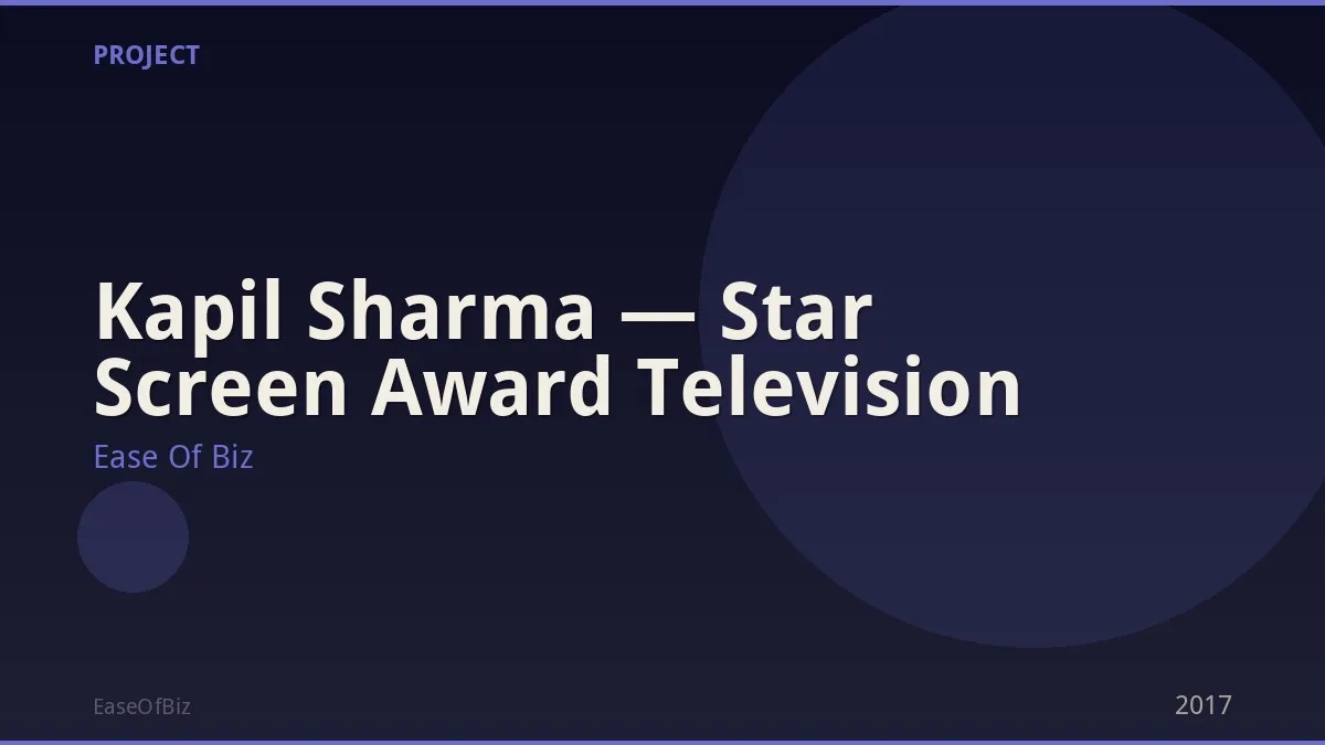 Kapil Sharma — Star Screen Award Television