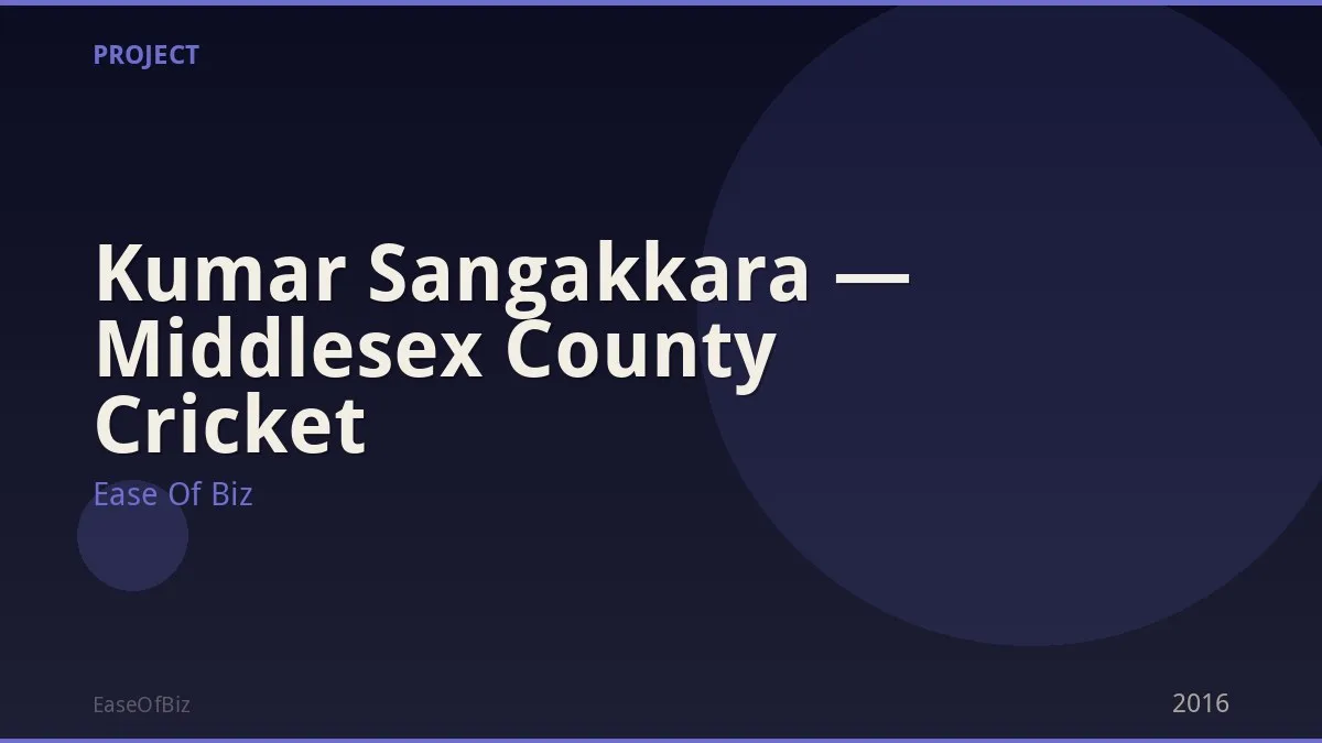 Kumar Sangakkara — Middlesex County Cricket