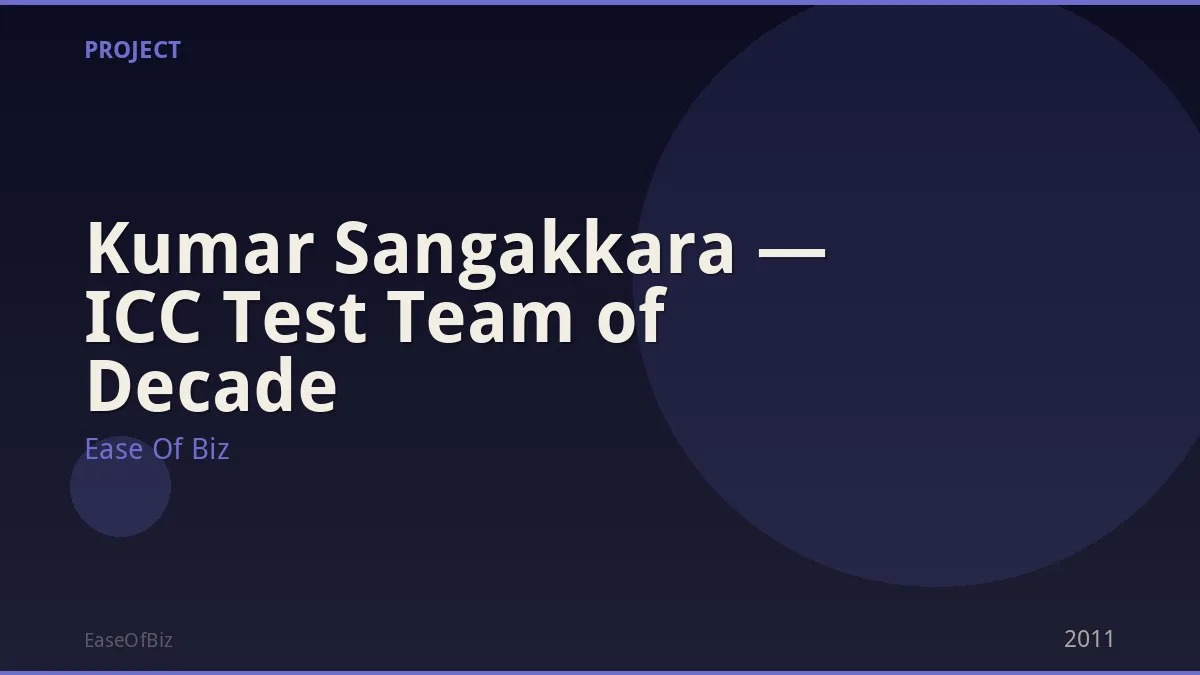 Kumar Sangakkara — ICC Test Team of Decade