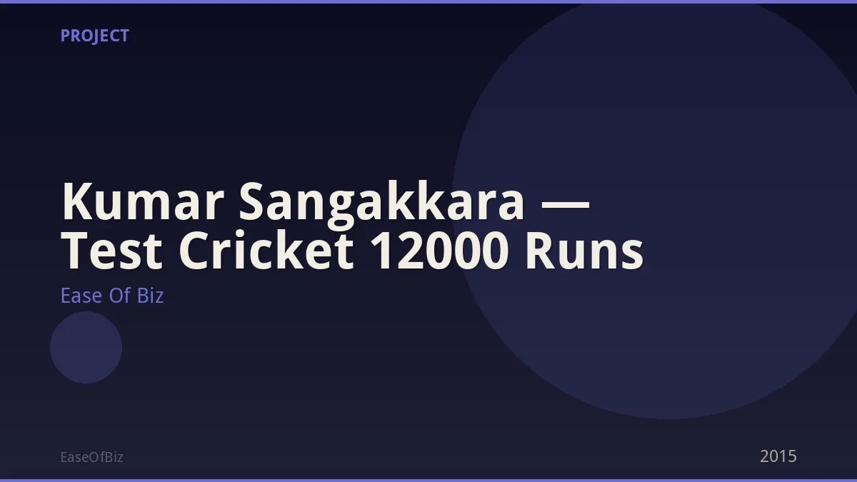 Kumar Sangakkara — Test Cricket 12000 Runs