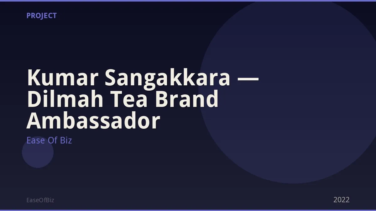 Kumar Sangakkara — Dilmah Tea Brand Ambassador