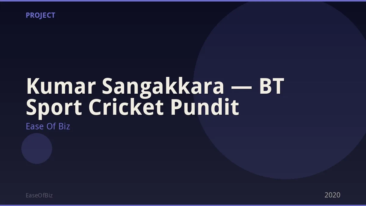 Kumar Sangakkara — BT Sport Cricket Pundit